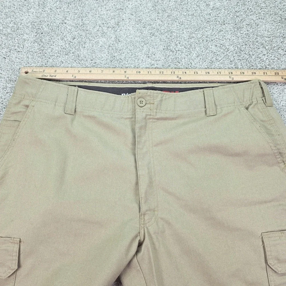 Dickies Flex Mens Cargo Pants 42x30 Khaki Tan Straight Leg Work Trousers WP849DS